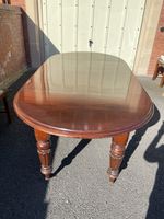 19 Century Solid Mahogany Dining Table Which Extends To Sit 8+