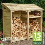 PREMIUM WOODEN LOG STORE OUTDOOR FIRE WOOD WOODEN KINDLING STORAGE - 2 SIZES