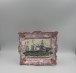 Antique Pink Lustre Plaque Trident Paddle Ship - 1842