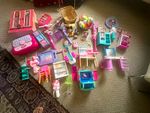 Barbie 1:6 Plastic Multicoloured Furniture Set Lot: Wardrobe, Desk, Chair
