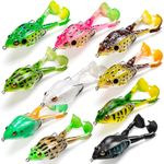Topwater Frog Lure Bass Trout Fishing Lures Kit Set Realistic Prop Frog Soft Swi