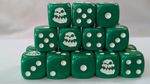 20 Ork Green D6 16mm Dice, Ideal For Using 4 Warhammer And Other Table Top Games