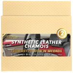 2pk Synthetic Chamois Leather Cloth Large 40x35cm Perforated Car Shammy Towel