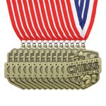 10 Pcs Chess Gold Award Medals with Neck Ribbons, Gold