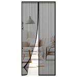 Magnetic Fly Screen Door 90x210cm Black Self Sealing Mesh Insect Curtain Net