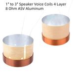 1" to 3" Speaker Voice Coils 4 Layer 8 Ohm ASV Aluminum Woofer Repair Parts DIY