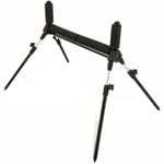 Fishing 4 Leg Pole Roller Pole Rest Padded Adjustable Legs  Folding Black