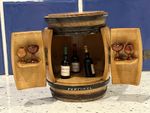 Vintage Miniature Wooden Barrel diorama Bar, Handmade souvenir Portugal 1970s