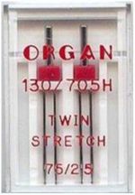 Sewing Machines Needles Twin Size 75/2.5 Stretch Genuine Organ Needles 130/705H