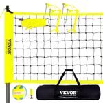 Vevor Portable Volleyball Net Set Adjustable Height Steel Poles Pvc Volleyball