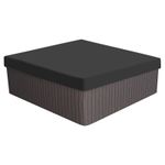 85.8"x85.8"x11.8" Square Hot Tub Cover 210D Oxford Waterproof SPA Cover Black