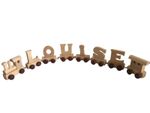 Alphabet train letters for personalised wooden name train as Christening gift