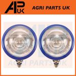 2x Grill Mounted Blue Headlight Lamp for Fordson Power Super Dexta Major Tractor