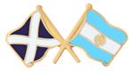 Argentina Flag & Scotland Flag Friendship Courtesy Pin Badge