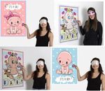 PIN THE DUMMY ON THE BABY Shower Party Game Boy Girl Unisex Ethnic MULTI PLAYER