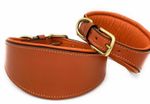 WHIPPET LEATHER DOG COLLAR SOFT LUXURY PADDED AND LINED GREYHOUND LURCHER STRONG
