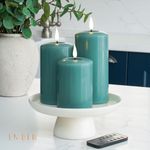 EMBER™ LED Candle Light Flameless Flickering Wax Sage Green Battery Powered