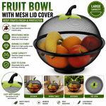 Fruit Fly Proof Fruit Bowl, Large Capacity Mesh Fruit Basket with Lid Cover Hot