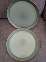 2 x Tesco Fox & Ivy Bondi Stoneware Dinner Plates. 26cm. Green Teal