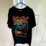 AC/DC Let There Be Rock World Tour 1977 Black Graphic T-Shirt s