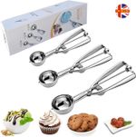Ice cream scoop 3 Size Cookie Scoop Set, Stainless Steel Cookie Scoop for Baking