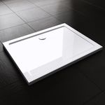 Bathroom Shower Tray Acrylic Resin Anti Slip Slimline Rectangle 700- 1400x40mm