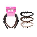 Brushworks Ribbon Zig Zag Headbands - 3 Pack