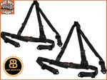 3 Point Black Fully Adjustable Car Seat Belt Harness Universal Design x2 