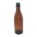 1930s The Scarborough & Whitby Breweries Molded Amber Bottle Original Lid Rare