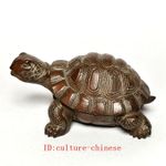 2.5 Inch Chinese boxwood hand carved turtle tortoise Statue desk Decoration Gift