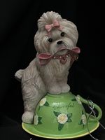 Hamilton Collection "A Cup of Love" Shih Tzu teacup figurine named "Cheerful"