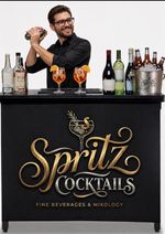 PORTABLE COCKTAIL  BAR CUSTOMIZED GRAPHICS LOGOS BARTENDING CATERING BAR STATION