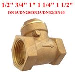 Brass Female Swing Check Valve Non-Return Valves 1/2", 3/4", 1", 1 1/4", 1 1/2"