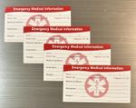 Set of 4 x Emergency Medical Information Cards | ICE | UK SELLER
