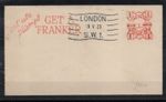 GB KGV 1923 Experimental id Machine Franking + London SW1 PMK WS46721