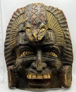 Vintage Hand Carved Wooden Tribal Mask Wall hung Folk Art Ethnographic Decor. 
