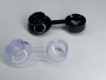 BLACK / CLEAR - CORRUGATED ROOFING PLASTIC WASHER SCREW COVER CAP - STRAP CAPS