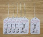 6 x Handmade Easter Present / Egg Gift Tags / Labels - Bunny