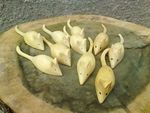 ChiselCraft  (TEN) 10 Wooden Mice Wood Carvings Solid Wood Carvings Mouse SALE 1