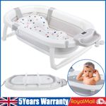 Foldable Baby Bath Tub with Bathtub Cushion Collapsible Bath Baby Tub White UK