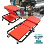 Foldable Mechanics Creeper Seat 36", 150kg Heavy Duty Rolling Garage Stool