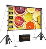 TOWOND 120 Inch Projector Screen Stand 16:9 HD 4k Foldable Portable Outdoor