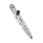 Silver - Leather Compass Hole Gauge Divider with Cross Stitch Compass