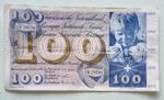 1956 SWITZERLAND 100 Swiss Franc Banknote 1W28094