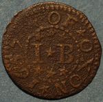 English Farthing Trades mark Token 1657 copper IB Oxford by John Bowell