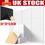 24x Acoustic Wall Panel Tiles Studio Sound Proofing Insulation Self Adhesive Pad