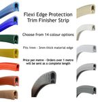 Coloured PVC Rubber Edge Protector Finisher Trim Strip Fits 1-3mm Panel (Metre)