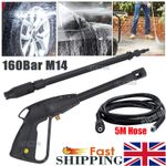 High Pressure Washer Spray Gun M14 and 5M Washing Hose Kit For Car Jet Lance