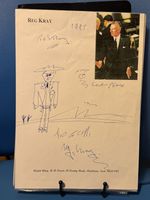 Kray Twins Signed Ronnie Card - Doodled and Signed Reggie Sheet - Nipper Letter