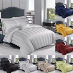 Luxury Duvet Cover Satin Stripe Bedding Set Single Double King Size Quilt Covers